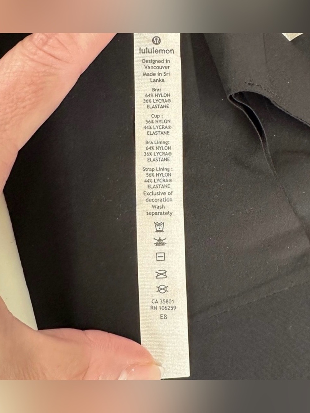 NWOT Lululemon Like Nothing Bra Black Wireless Seamless V-Neck Size 36B - Picture 8 of 9